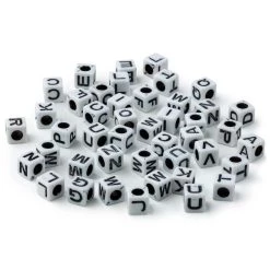 Cheap ๐ฅ Black & White Alphabet Beads by Creatology™, 5mm x 5mm ๐