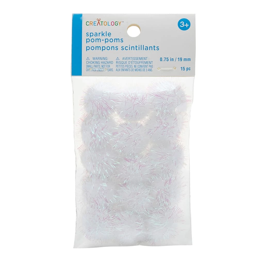 Outlet 🛒 3/4" Sparkle Pom Poms by Creatology™ 🔥 3 Outlet 🛒 3/4" Sparkle Pom Poms by Creatology™ 🔥