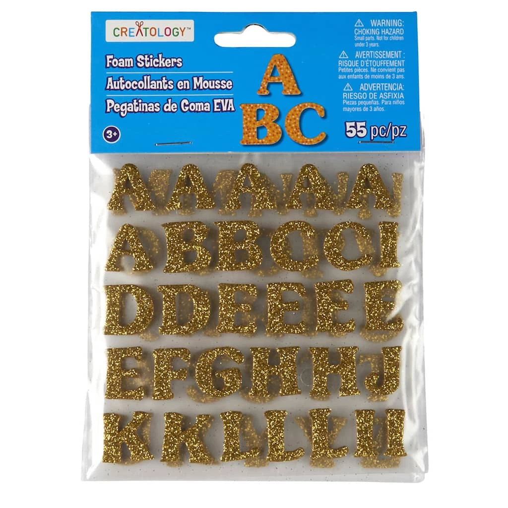 Best reviews of ❤️ 12 Packs: 55 ct. (660 total) Gold Glitter Alphabet Foam Stickers by Creatology™ ⭐ 3 Best reviews of ❤️ 12 Packs: 55 ct. (660 total) Gold Glitter Alphabet Foam Stickers by Creatology™ ⭐