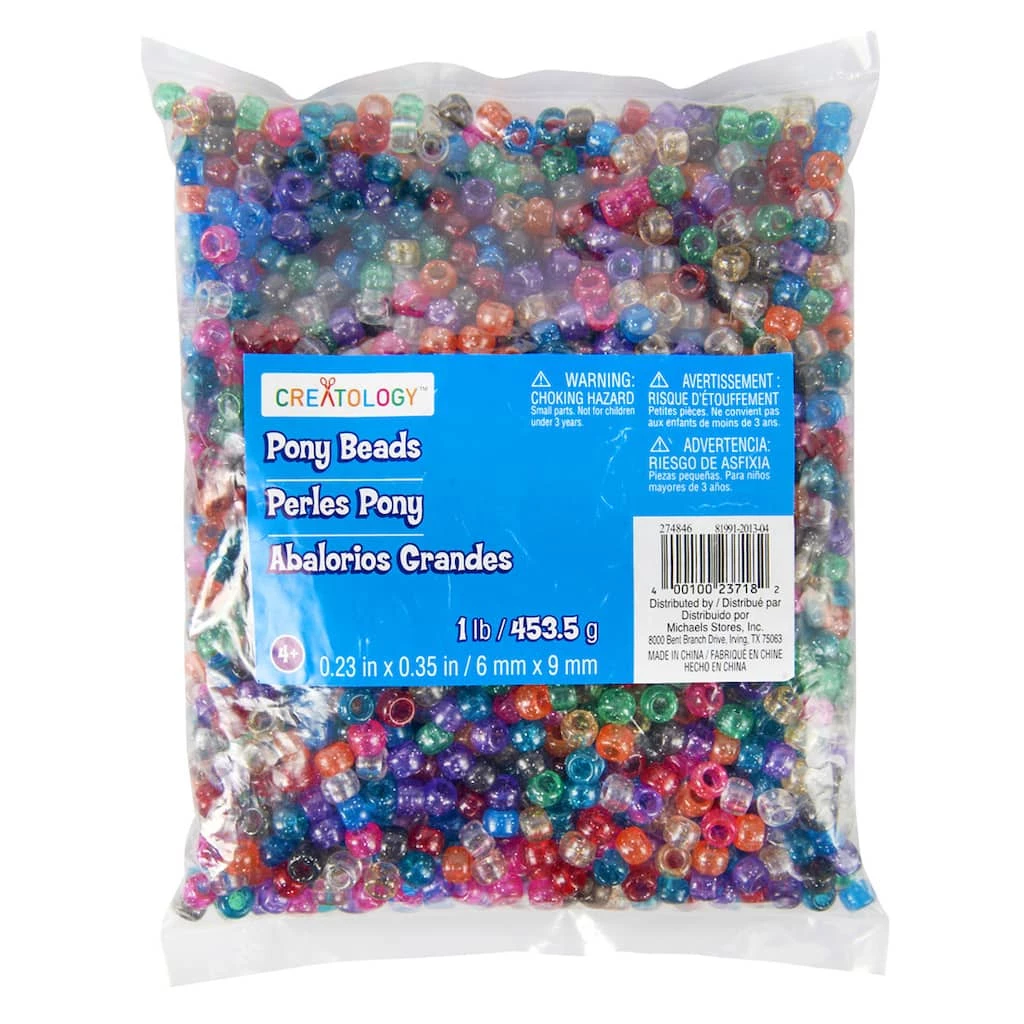 Budget ๐ 1lb. Multicolor Pony Beads by Creatology™, 6mm x 9mm ๐ 3 Budget ๐ 1lb. Multicolor Pony Beads by Creatology™, 6mm x 9mm ๐