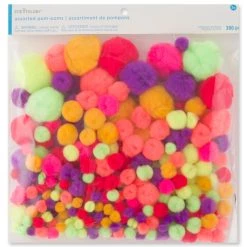 Buy ⭐ Hot Colors Mix Pom Poms by Creatology™ 🧨