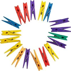 Buy 🌟 12 Packs: 18 ct. (216 total) Multicolor Clothespins by Creatology™ 👏