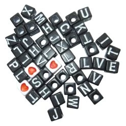 Top 10 ✔️ Black Alphabet Square Cube Beads by Creatology™ 🎉 -Cheap Creatology Store 10488017 4