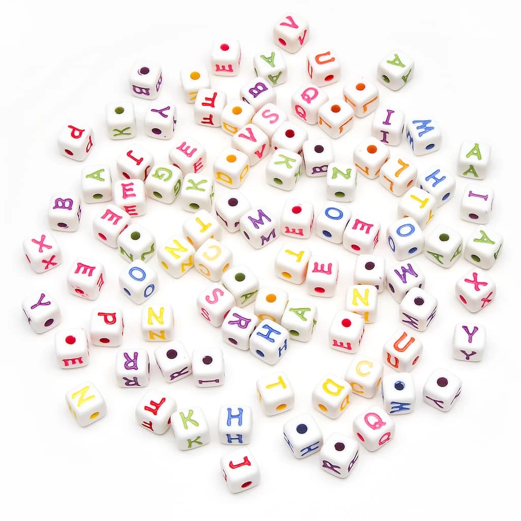 Cheap 🥰 Multicolored Cube Alphabet Beads By Creatology® ❤️ 3 Cheap 🥰 Multicolored Cube Alphabet Beads By Creatology® ❤️