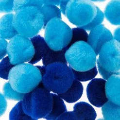 Best Sale ⌛ 12 Packs: 80 ct. (960 total) 1" Blue Mix Pom Poms by Creatology™ 😀 -Cheap Creatology Store 10560940 2