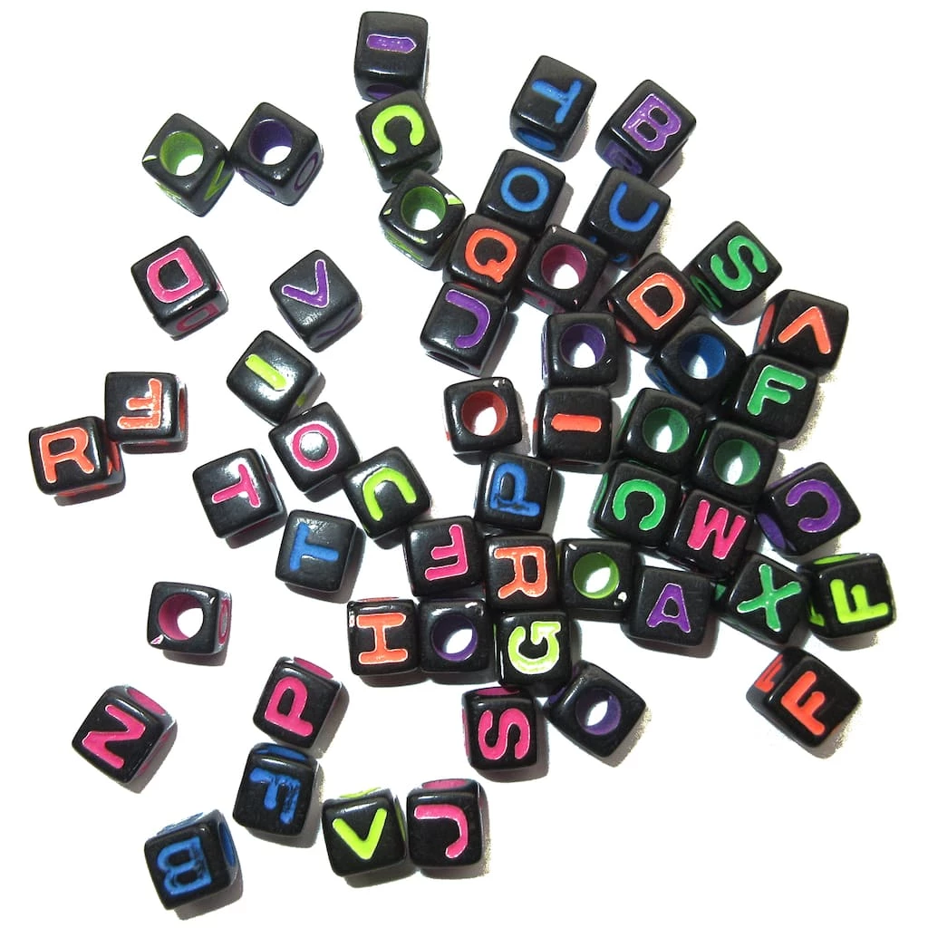 Buy ⌛ 12 Packs: 340 ct. (4,080 total) Neon & Black Alphabet Square Beads by Creatology™ 🤩 4 Buy ⌛ 12 Packs: 340 ct. (4,080 total) Neon & Black Alphabet Square Beads by Creatology™ 🤩 - Image 2