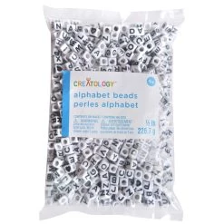 Deals 💯 12 Pack: Black & White Alphabet Square Beads by Creatology™ 🥰 -Cheap Creatology Store 10647244 1 1