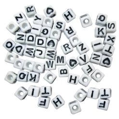 Discount 🤩 Black & White Alphabet Square Beads by Creatology™ 🥰