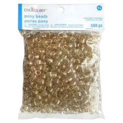 Best Sale 👏 12 Packs: 580 ct. (6,960 total) Gold Glitter Pony Beads by Creatology™, 6mm x 9mm ✔️