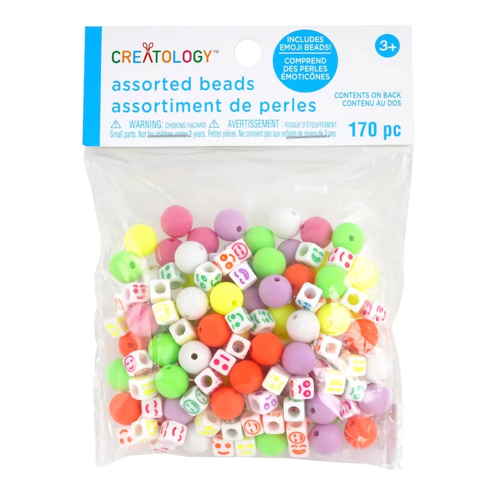 Buy ⭐ 12 Packs: 170 ct. (2,040 total) Neon Emoji Bead Mix by Creatology™ ✔️ 3 Buy ⭐ 12 Packs: 170 ct. (2,040 total) Neon Emoji Bead Mix by Creatology™ ✔️