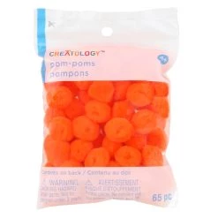 Hot Sale ❤️ Orange Pom Poms by Creatology™, 65ct. 👍