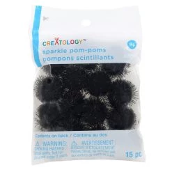 Outlet ⭐ Black Sparkle Pom Poms by Creatology™ 👏