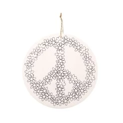 Buy 🌟 Peace Sign Color-In Wood Ornament by Creatology™ 🥰