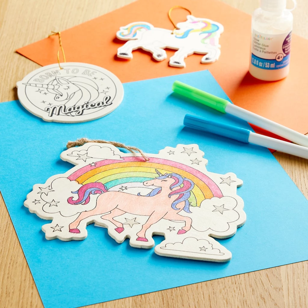 Deals ❤️ Unicorn Color-In Wood Ornament by Creatology™ 👍 4 Deals ❤️ Unicorn Color-In Wood Ornament by Creatology™ 👍 - Image 2
