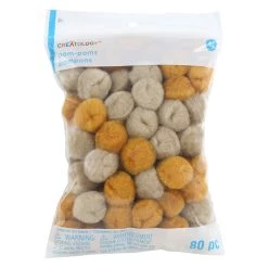 Cheap ๐คฉ 12 Packs: 80 ct. (960 total) 1" Mixed Brown Pom Poms by Creatology™ ๐