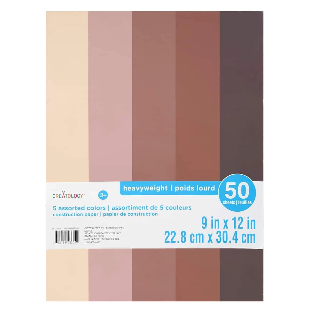 Brand new โ๏ธ Skin Tone 9" x 12" Construction Paper by Creatology™, 50 sheets ๐ 3 Brand new โ๏ธ Skin Tone 9" x 12" Construction Paper by Creatology™, 50 sheets ๐