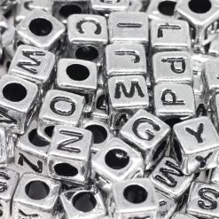 Best reviews of 🔔 12 Packs: 340 ct. (4,080 total) Silver Alphabet Cube Beads by Creatology™, 6.5mm ✨