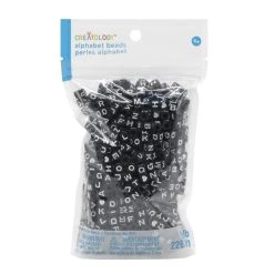 Budget 🤩 12 Pack: 1/2lb. Black Square Alphabet Beads by Creatology™, 6.5mm 👍 -Cheap Creatology Store 10684578 1 1