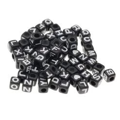 Wholesale 🧨 1/2lb. Black Square Alphabet Beads by Creatology™, 6.5mm ❤️