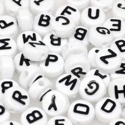 Buy ๐ White Circle Alphabet Beads by Creatology™, 10mm ๐