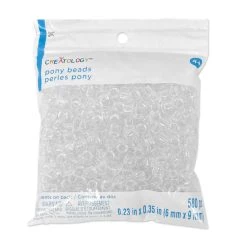 Best Sale 🌟 12 Packs: 580 ct. (6,960 total) Crystal Clear Pony Beads by Creatology™, 6mm x 9mm 😍 -Cheap Creatology Store 10684586 1 1