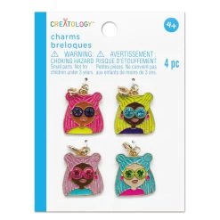 New 😉 12 Packs: 4 ct. (48 total) Girl in Jewel Glasses Charm Set by Creatology™ 🔔 -Cheap Creatology Store 10684663 1 1
