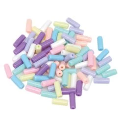 New 😀 Pastel Plastic Tube Beads by Creatology™, 12.5mm x 5mm 🥰