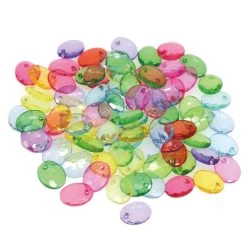 Promo ๐ Multicolor Faceted Oval Plastic Beads by Creatology™, 12mm x 15.5mm ๐