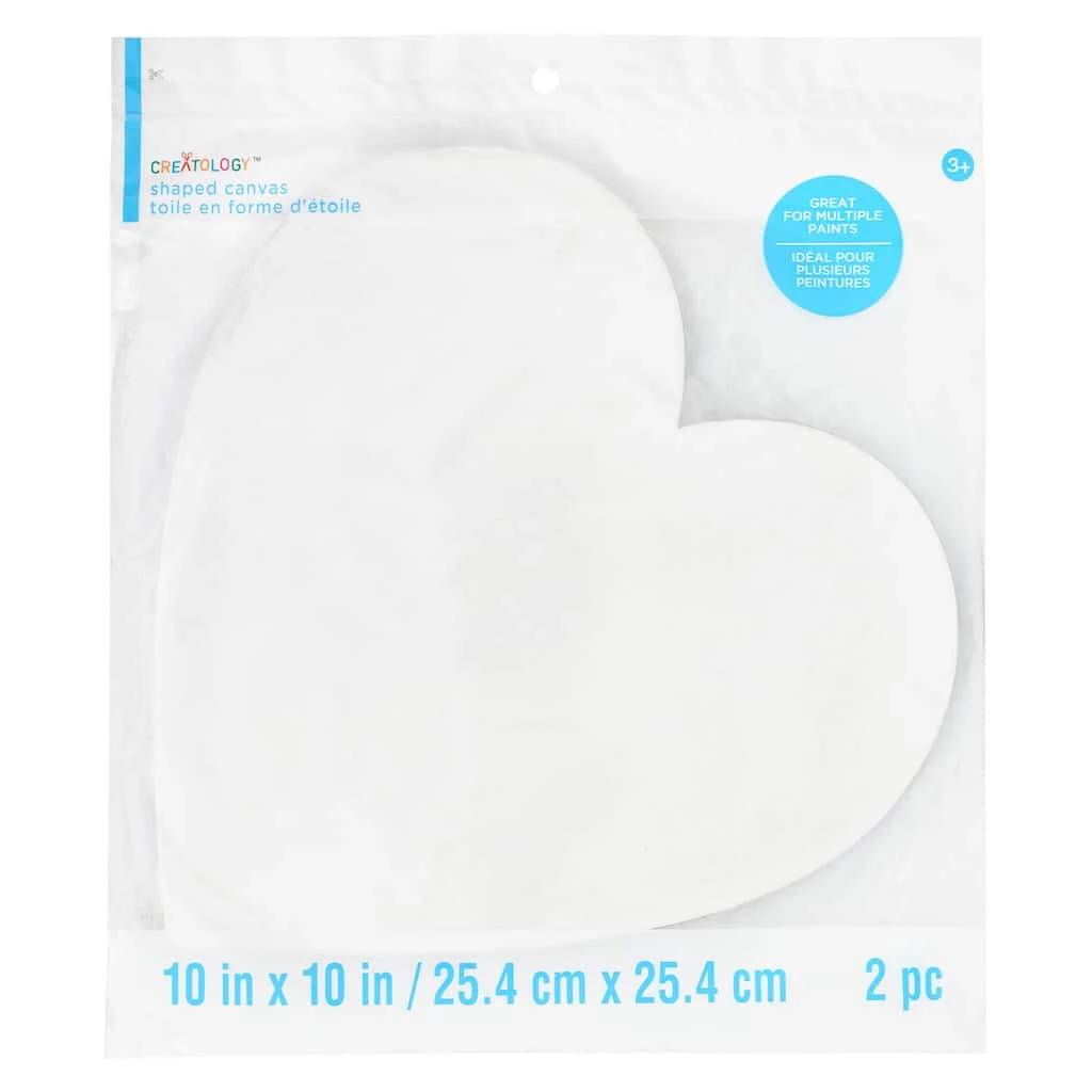 Best Pirce ❤️ 2 Pack 10" x 10" Heart Shape Canvas by Creatology™ 🔥 5 Best Pirce ❤️ 2 Pack 10" x 10" Heart Shape Canvas by Creatology™ 🔥 - Image 3