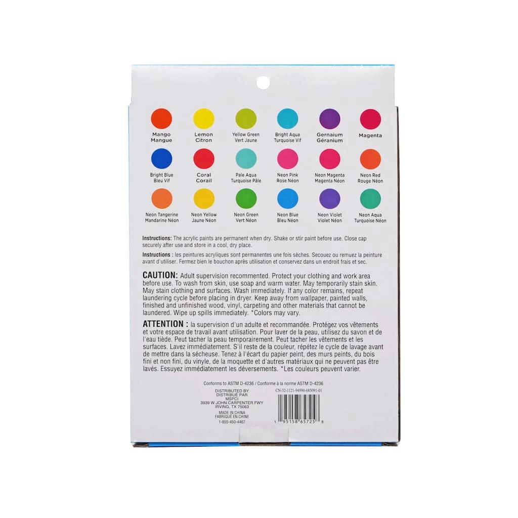 Discount ⌛ Bright Glitter 18 Color Acrylic Paint Set by Creatology™ 🎁 5 Discount ⌛ Bright Glitter 18 Color Acrylic Paint Set by Creatology™ 🎁 - Image 3