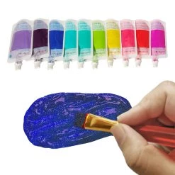 Buy 🥰 Bright Glitter 10 Color Acrylic Paint Pouch Set by Creatology™ ⭐ -Cheap Creatology Store 10685103 4