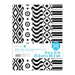 Outlet 🎁 Black & White Pattern Paper Pad by Creatology™, 9" x 12" ✔️ -Cheap Creatology Store 10685134 1