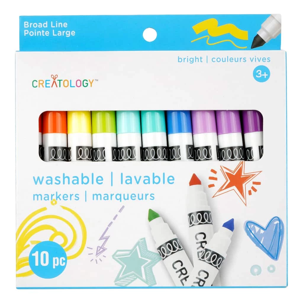 Cheap ๐งจ 10 Color Bright Broad Line Washable Marker Set by Creatology™ ๐ 6 Cheap ๐งจ 10 Color Bright Broad Line Washable Marker Set by Creatology™ ๐ - Image 4
