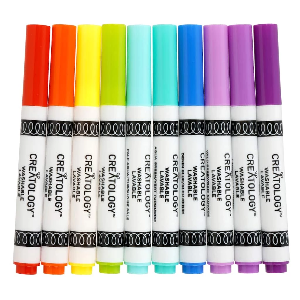 Cheap ๐งจ 10 Color Bright Broad Line Washable Marker Set by Creatology™ ๐ 3 Cheap ๐งจ 10 Color Bright Broad Line Washable Marker Set by Creatology™ ๐