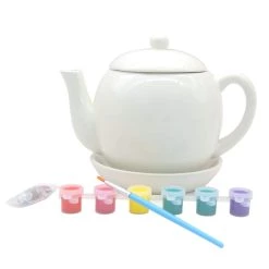 Coupon 🤩 6 Pack: Ceramic Tea Pot Craft Kit by Creatology™ 🎁
