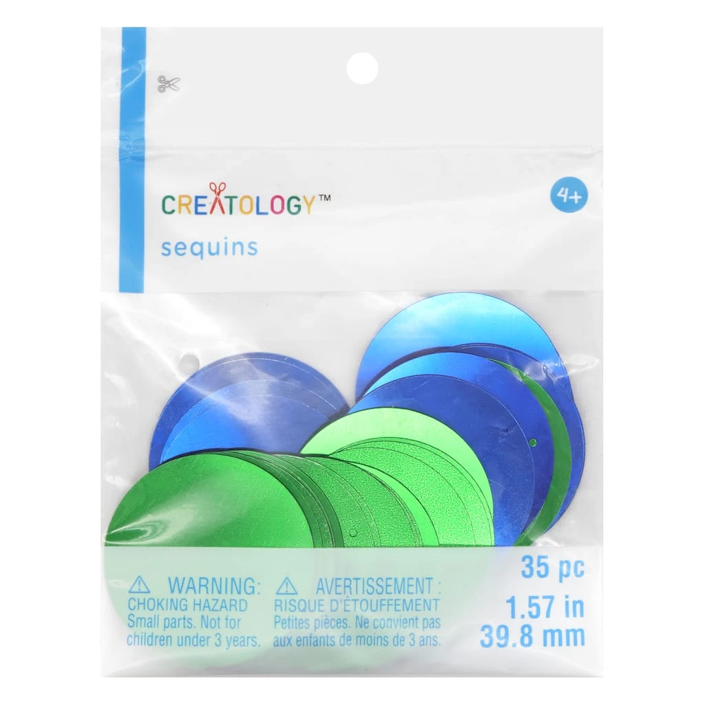 Brand new ✨ 12 Packs: 35 ct. (420 total) Jumbo Blue & Green Sequins by Creatology™ ⭐ 3 Brand new ✨ 12 Packs: 35 ct. (420 total) Jumbo Blue & Green Sequins by Creatology™ ⭐