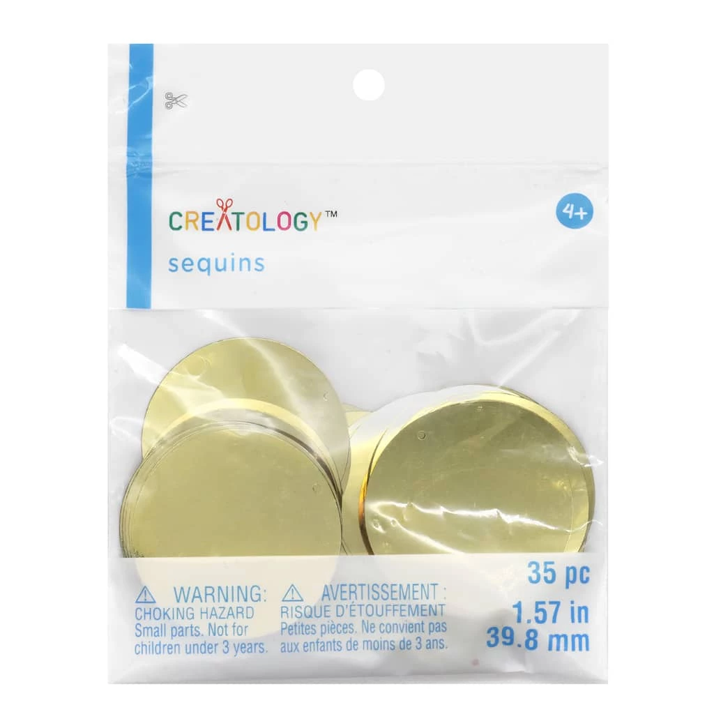 Promo ๐ 12 Packs: 35 ct. (420 total) Jumbo Gold Sequins by Creatology™ ๐ 3 Promo ๐ 12 Packs: 35 ct. (420 total) Jumbo Gold Sequins by Creatology™ ๐