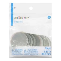 Deals ⭐ 12 Packs: 35 ct. (420 total) Jumbo Silver Sequins by Creatology™ ✔️