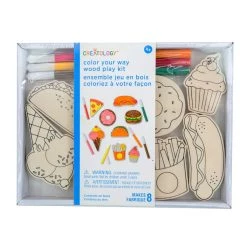 Brand new 😉 12 Pack: Food Color Your Way Wood Play Kit by Creatology™ ❤️ -Cheap Creatology Store 10690040 1 1