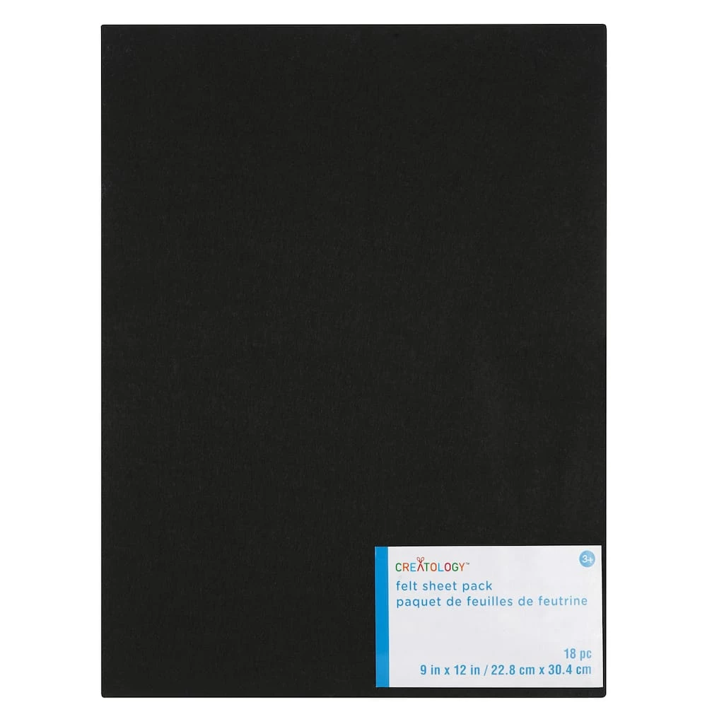 Best Sale 🎉 9" x 12" Black Felt Sheets, 18ct. by Creatology™ 🛒 3 Best Sale 🎉 9" x 12" Black Felt Sheets, 18ct. by Creatology™ 🛒