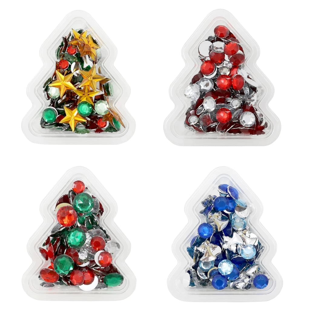 Brand new 🎁 Assorted 🎄 Christmas Gems In Tree Shaped Container by Creatology™ ✨ 4 Brand new 🎁 Assorted 🎄 Christmas Gems In Tree Shaped Container by Creatology™ ✨ - Image 2
