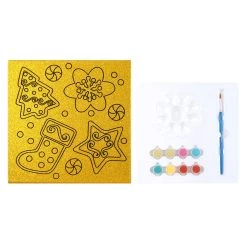 Cheapest 👏 Gold Glitter Cookies Canvas Painting Kit by Creatology™ 🧨 -Cheap Creatology Store 10702353 2