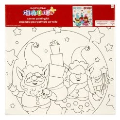 Deals 🤩 Christmas Elves Canvas Painting Kit by Creatology™ 🎁