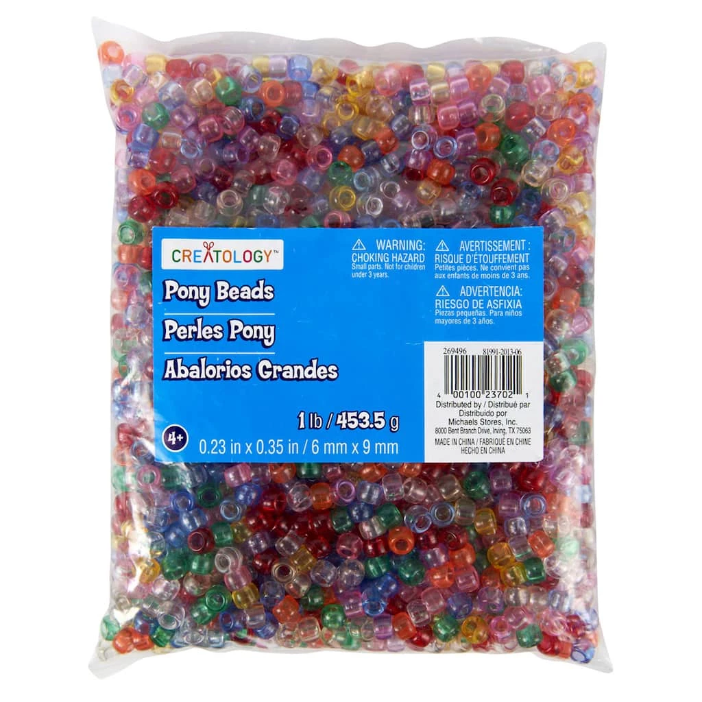 Deals 👏 12 Pack: 1lb. Multicolor Pony Beads by Creatology™, 6mm x 9mm 🔥 3 Deals 👏 12 Pack: 1lb. Multicolor Pony Beads by Creatology™, 6mm x 9mm 🔥