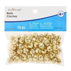 Promo 🎉 12 Packs: 70 ct. (840 total) 9mm Gold Jingle Bells by Creatology™ 😀 -Cheap Creatology Store MP043509 1