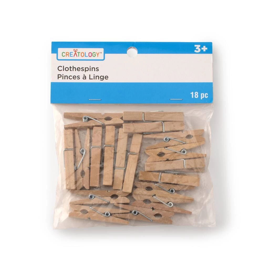 Discount 🌟 12 Packs: 18 ct. (216 total) Wood Clothespins by Creatology™ 😍 4 Discount 🌟 12 Packs: 18 ct. (216 total) Wood Clothespins by Creatology™ 😍 - Image 2