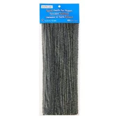 Wholesale 😀 12 Packs: 100 ct. (1,200 total) Black Glitter Chenille Pipe Cleaners by Creatology™ 🌟