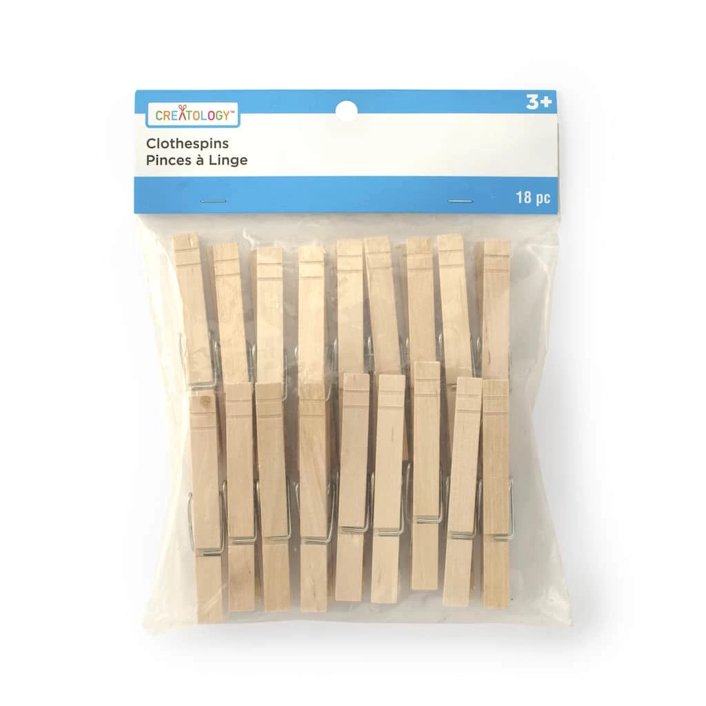 Hot Sale ✨ 12 Packs: 18 ct. (216 total) 3.5" Wood Clothespins by Creatology™ 😉 4 Hot Sale ✨ 12 Packs: 18 ct. (216 total) 3.5" Wood Clothespins by Creatology™ 😉 - Image 2