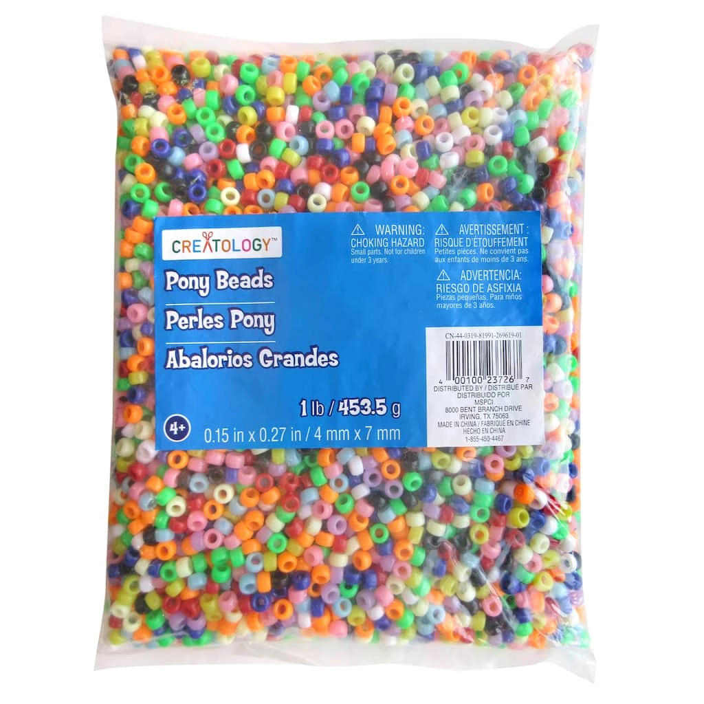 Promo 😀 12 Pack: 1lb. Opaque Pony Beads by Creatology™, 4mm x 7mm 🤩 3 Promo 😀 12 Pack: 1lb. Opaque Pony Beads by Creatology™, 4mm x 7mm 🤩