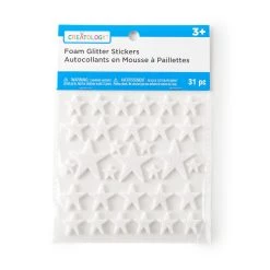 Best deal 🎉 24 Packs: 31 ct. (744 total) White Star Foam Glitter Stickers by Creatology™ ⭐ -Cheap Creatology Store MP441774 25
